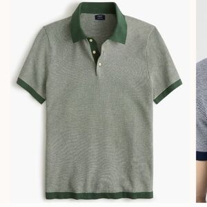 J.crew Textured Sanctuary HEATHER Oatmeal Green cotton sweater-polo CA545 S